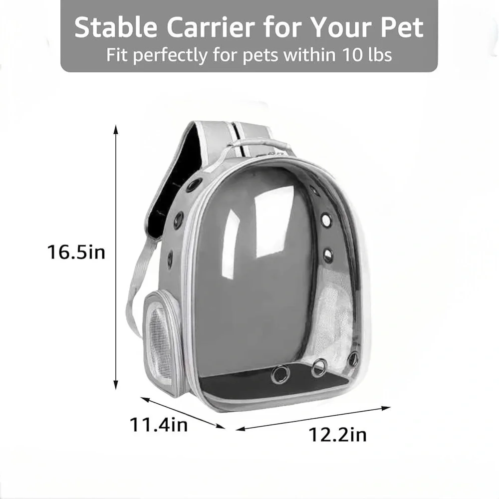 Gray-PetPack Adorable Bubble Carrying Bag for Small, Cats, Space Capsule Pet